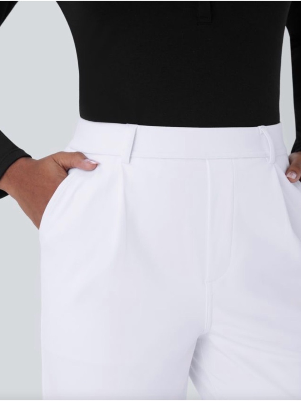 HALARA White Wide-Leg Women's Pants - Picture 4 of 6